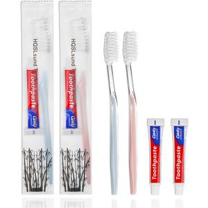 25 pcs Disposable Toothbrushes with Toothpaste Individually Wrapped 2 Colors Bulk Toothbrush and Toothpaste 10g for Homeless,Shelter,AirBnb,Hotel