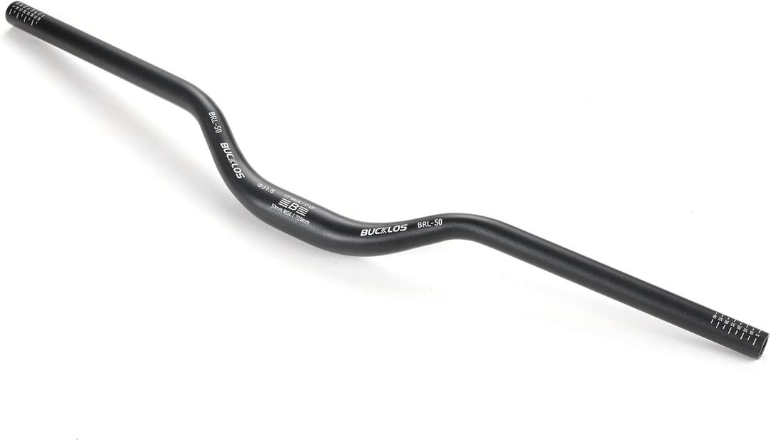BUCKLOS Mountain Bike MTB Handlebars 25.4/31.8mm - 20/30/50/90/100/120/160mm Rise MTB Aluminum Alloy Handlebar - 720/780mm Extra Long Bicycle Riser HandleBars for E-Bike Folding Bike Downhill Racing.