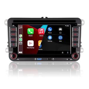 Double din Car Stereo Compatible with Wireless Carplay Android Auto with 7 inch Bluetooth/FM/AM Radio/USB/High Power Car Radio for VW Golf 5 6 Passat Jetta Caddy EOS T5 Tiguan Touran CC Polo (Back Up Camera Not Included)