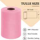 2 x Pink Tulle Fabric Roll 6 Inch by 100 Yards (300 feet) Sheer Netting Spool for Tutu Skirt Gift Wrapping Wedding Valentine's Day Baby Shower Party Decorations DIY Crafts