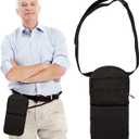 Nephrostomy Tube and Drainage Bag Cover with Adjustable Waist Strap & Catheter Pipe Cover for Nephrostomy Outer Bag Holder (Black)