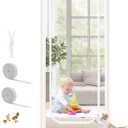 Dixutzi Reinforced Cat Screen Door Fits Door Size 36''x 80'', Heavy Duty Pets Proof Screen Door with Zipper, Prevent Dogs Cats Running Out from Home (White)