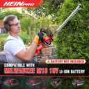 HEINPRO Cordless Hedge Trimmer 22-Inch Compatible with Milwaukee M18 18V Battery, Electric Hedge Trimmer Cordless, Bush Trimmers for Garden,Battery Powered Hedge Trimmers (Battery not Included)