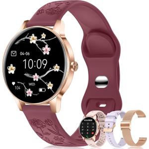 Smart Watch for Women(Answer/Make Call), 1.27'' Fitness Activity Tracker Watch with 130+ Sports Modes, Heart Rate Sleep Monitor, Pedometer, 41mm Smartwatch for Android iPhone Compatible (ROUND)
