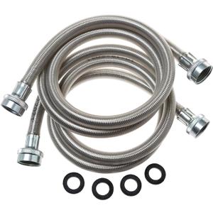 General Electric PM14X10005 Stainless Steel Washing Machine Hoses, 4-Foot (2-pack)