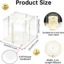 24 Pcs Clear Gift Box with Ribbon 3-Layer 10x10x12 Inch, Transparent Cake Carrier Box with Lids, PET Tall Cake Packaging Boxes, Clear Gift Boxes for Birthday,Wedding and Festival Party