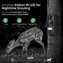 OUTDOOR EXPERT 20MP Mini Trail Camera, 1080P Hunting Camera with No Glow 940nm Night Vision Motion Activated IP66 Waterproof, 80ft Illumination Range for Wildlife Monitoring, Outdoor Use