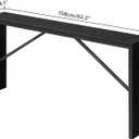 MAHANCRIS Console Table, 62.2" Long Sofa Table Behind Couch, Narrow Entryway Table, Farmhouse Dining Table with Angled Metal Frame, Industrial Console Table for Entryway, Black CTHB15801, 62.2"L x 9.1"W x 31.5"H