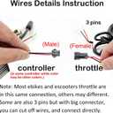 Ebike Full Twist Throttle, Universal 12V-72V Throttle ebike, Electric Dirt Bike Throttle, 3 pin SM Plug