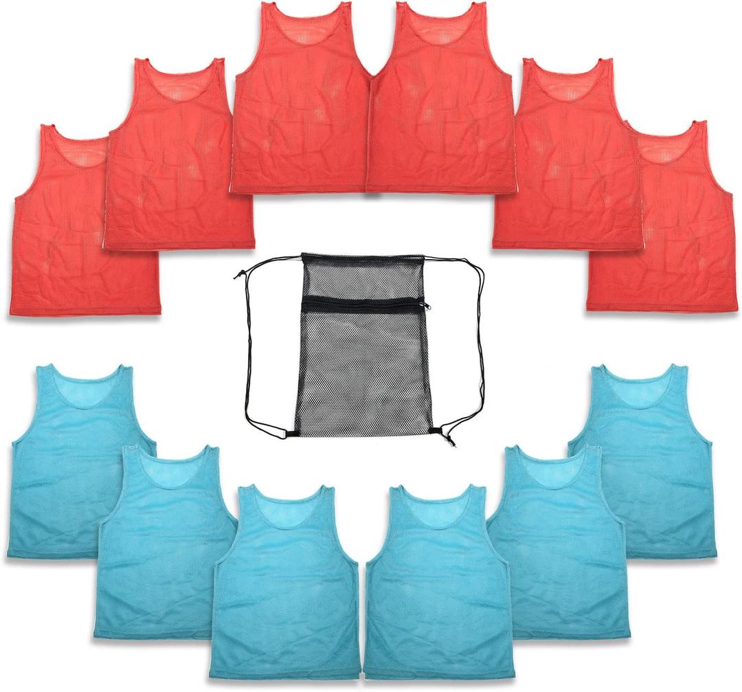 12 pc Set Team Pinnies Vest with Mest Backbag
