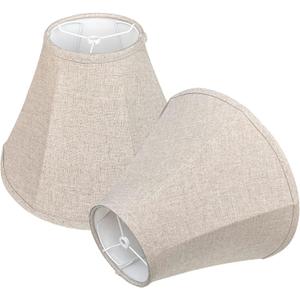 TOOTOO STAR Bell Lamp Shade Set of 2, Linen Lampshade for Floor Light and Table Lamp 6x14x10 inch, DIY Fabric Natural Linen Hand Crafted, Spider (Assembly Required) (Brown)