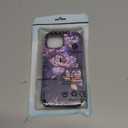 Case for iPhone 14,Fits Glossy Case Design for Girl Women,Stained Glass Flower Floral Purple