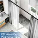 ALLZONE Adjustable Tension Curtain Rod, 42 to 78 Inches, Spring Loaded Curtain Rods No Drilling, Renter Friendly Tension Rod for Windows, Shower, Closet, No Drill, Non-Slip, Black