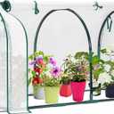 Mini Greenhouse for Outdoor,Portable Small Tunnel Greenhouses for Outdoors with Roll up Zipper Door for Protecting Plant (PE, 47" x23" x 23")