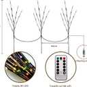 MENCH Branch Lights,3 Pcs Twig Light USB&Battery Powered 8 Flashing Modes by Remote Control.Branch Lights for Indoor, Light Up Decorations for Halloween Day and Christmas,Multi-Color