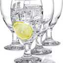 Red Co. Set of 4 Clear 20 Oz Short Stem All Purpose Glass Drinking Goblets