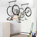 WALMANN Ceiling Mounted Bike Rack for Garage, Space-Saving Ceiling Bike Storage for 2 Bikes(Horizontally)/4 Bikes(Vertically), Adjustable Bike Hooks for Road Mountain Bikes