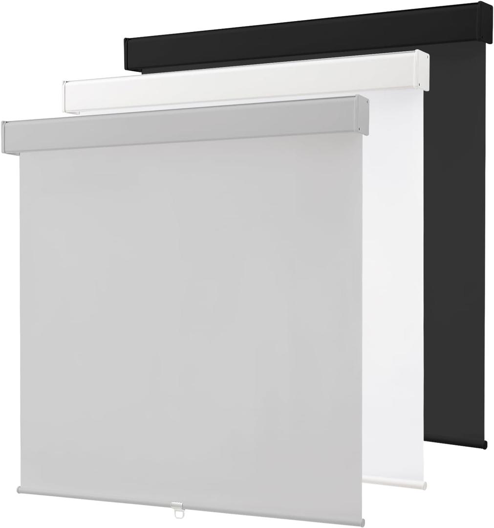 Cordless Roller Window Shades,100% Black Out Shade for Windows,Thermal Insulated UV Protection Window Blinds,Door Blinds,Blackout Shades Pull Down for Home,Office,Easy to Install,34" W x 72" H, Grey