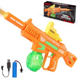 Electric Water Gun, Ultimate Battle Blaster Water Guns with Realistic Gun Muzzle Flame High Capacity Automatic Squirt Guns Summer Outdoor Beach Swimming Pool Party Toy for Adult KidsOrange