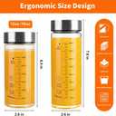 Glass Juice Bottles 4 Pack 16 oz - Wide Mouth Glass Water Bottles with Lids - for Juicing, Protein, Smoothie, Milk, Reusable, BPA Free, Stainless Steel Lids, Blender, Shaker Bottle (500ml)