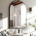 HARRITPURE 20"x30" Arched Bathroom Mirror - Wall Mounted Mirror - Black Arch Mirror - Aluminum Alloy Frame Bathroom Mirror Living Room, Bedroom and Entryway