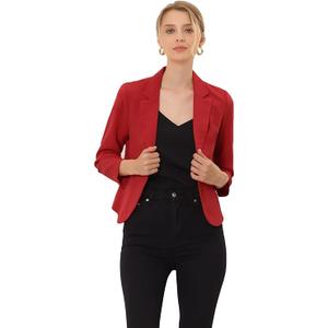 Allegra K Women's Open Front Office Work Business Casual Lightweight Summer Crop Suit Blazer XL
