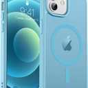 Zapica Magnetic for iPhone 12 Case & iPhone 12 Pro Case, [Compatible with MagSafe] [Military Grade Drop Protection] Translucent Matte Shockproof Anti-Scratch Phone Cover, Light Blue