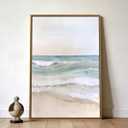 LHZSJWDCCR Coastal Beach Wall Art Prints Abstract Ocean Waves Picture Wall Decor Natural Landscape Painting Modern Framed Seascape Artwork for Living Room Bedroom Bathroom Home Office Décor 16x24 Inch