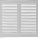 Vent Systems 16'' x 8'' Inch (Overall Dimensions) White Metal Air Vent Cover - Louvered Rectangular Return Grill with Built-in Protective Mesh Screen - HVAC Ventilation Grille for Home Improvement