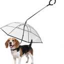 Dog Umbrella for Small Dogs Clear Walking Umbrella with Adjustable Leash