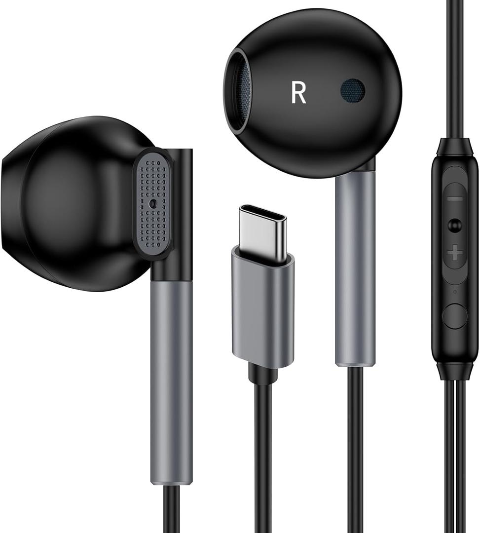 USB C Samsung Headphones Wired for Samsung Galaxy S25 Edge S24 Ultra S23 S22 S21 S20 A17 A56 A36 A26 A16 A55 A35 A25 A15 A54 A14 A53,Type C Wired Earphones Earbuds for iPhone 17 Pro Max Air 16e 16 15