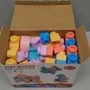 78 Pcs Top STEM Soft Building Block Sets for Kids Aged 18 months to 6 years.Mega Blocks for Baby.Large Construction Stacking Block Toys for Toddler to Improve ImaginationCreativityHands-on Ability (Pink Red Blue Purple Orange Green Yellow)