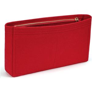 HyFanStr Small Purse Organizer with Zipper, Felt Insert Bag Organizer Handbag Tote Liner Pouch for Women