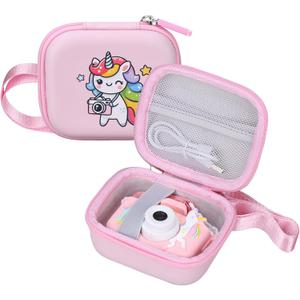 Kids Camera Case Compatible with Goopow/Seckton/Masterbee/CIMELR/Desuccus/OUTUVAS/Dylanto/GKTZ Digital Video Camera Toys Camcorder Storage Holder Carrying-Pink Unicorn(Case Only) (Pink unicorn)