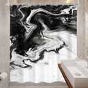 Black and White 60Wx72H Shower Curtain Abstract Gery Marble Modern Neutral Ombre Minimalist Elegant Ink Texture Chic Simple Bathroom Curtain Set Aesthetic Bath Bathroom Accessories Decor