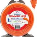 155" Square Trimmer Line - 1 lb Donut Spool (97 ft) - Industrial Grade for Fixed-Head Trimmers ONLY - Extreme Land Clearing & Sapling Removal - Orange - Includes Free Line Cutter