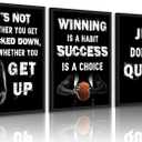 3pcs Inspirational Basketball Canvas Wall Art Basketball Sports Posters Prints Teen Boys Sports Spirit Wall Decor Pictures for Teen Boys Living Room Bedroom Home Decoration Unframed