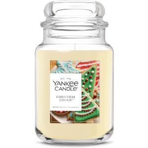 Yankee Candle Large Jar Scented Candle with up to 150 Hour Burn Time, Premium Plant Wax Blend for Consistent Burn, 22 oz Jar Candle with Room Filling Fragrance, Christmas Cookie