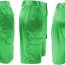 XZLUFNY Satin Cargo Shorts for Women High Waist Multiple Pockets Bottoms (Pink, M)