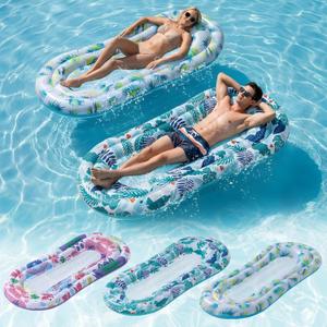 Stonful Pool Floats Lounger, 3 Pack Inflatable Pool Float Adult Size Water Hammock, Pool Floats Rafts Floaties for Swimming Pool Tanning, Pool Party, Summertime Beach Outdoor - Multicolor