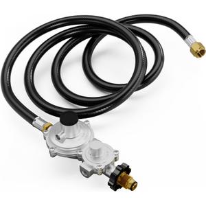 CALPOSE 12FT 2 Stage Propane Regulator with Hose, Propane Hose with 2 Stage Regulator for RV, Generator, Camp Stove, Gas Grill, and Heater