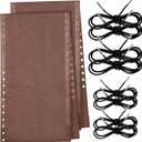 Queekay 2 Pcs Gravity Chair Replacement Fabric with 8 Bungee Cord Lounge Chair Cloth Mesh Patio Chair Repair Kit for Patio Recliner Outdoor Lawn Pool Beach Sling Chair(Brown, 63" x 17")