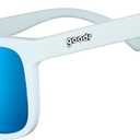 goodr Iced By Yetis Polarized Sunglasses for Men & Women, Medium Sized (OG), White Solid Frame with Blue Mirrored Reflective Lens, UV400 Protection, No Slip, No Bounce