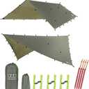 Gold Armour Rainfly Tarp Hammock, Premium Rain Fly Cover, Waterproof Ultralight Camping Shelter Canopy, Survival Equipment Gear Camping Tent Accessories (OD Green 12ft x 10ft)