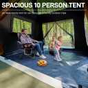 EVER ADVANCED 10 Person Camping Blackout Design Tent, Multi Room Tent for Family, Large Tents with Rainfly and Carry Bag, 2 Doors, Water-Resistant, 14ft x 10ft x 84in