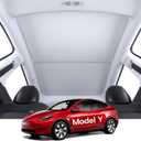 Sunshade Roof for Tesla Model Y Accessories 2025, [Never Sag & No Light Leakage] Magnetic Nano Ice-Crystal Heat Insulation Glass Roof Shade for Model Y 2020 to 2025-2 PCS