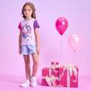 DXTON Toddler Girls Rainbow T-Shirts: Summer Short Sleeve Graphic Cotton Tees Tops Birthday School for 3-8 Years