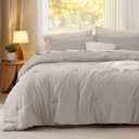Bedsure California King Comforter Set, Linen Soft Prewashed Bedding for All Seasons, 3 Pieces GentleSoft Bed Set, 1 Lightweight Comforter (104"x96") and 2 Pillowcases (20"x36")