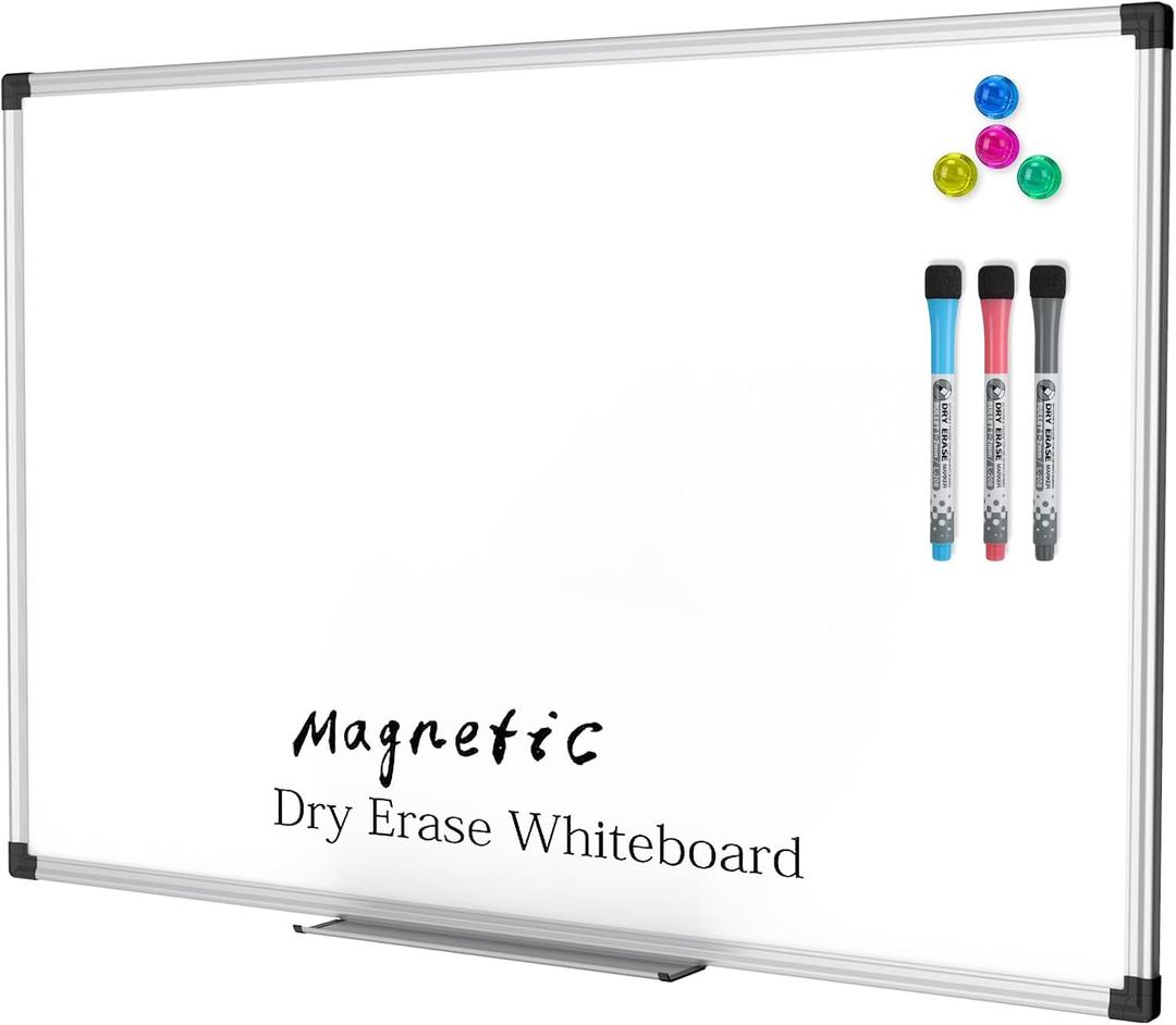 XBoard Magnetic Dry Erase Board/Whiteboard, 36 X 24 Inches Double Sided White Board, Silver Aluminium Frame