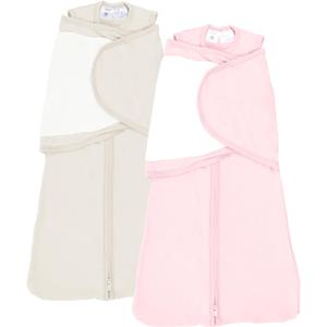 2-Pack 0.5 TOG Newborn Sleep Sack, All-in-One Swaddle Wrap with Silent Velcro for Infants (0-3 Months)